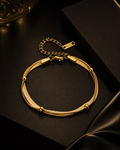 🖤 Bracelet Lumière Dorée – Élégance Noire Bijoux 👑✨
