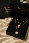 ✨ Collier “Clé du Cœur” – Élégance Noire Bijoux ✨